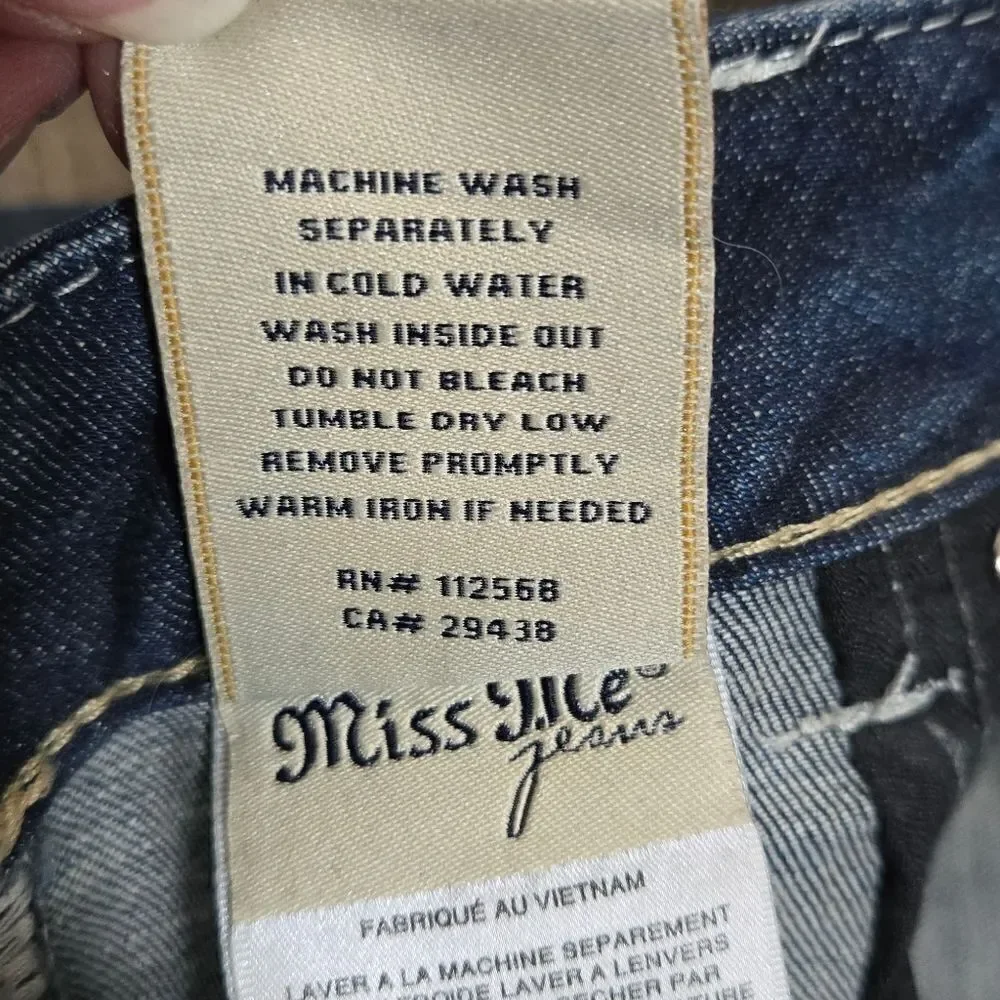 Miss Me JD1103B Bootcut Embellished Embroidered Y2K Jeans size 30